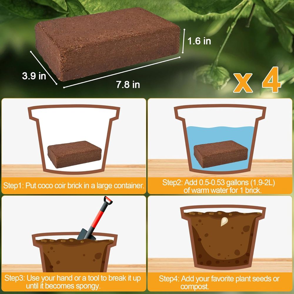 Organic Coconut Coir 4 Pcs Com - Substrate Coconut Fiber recension och pris