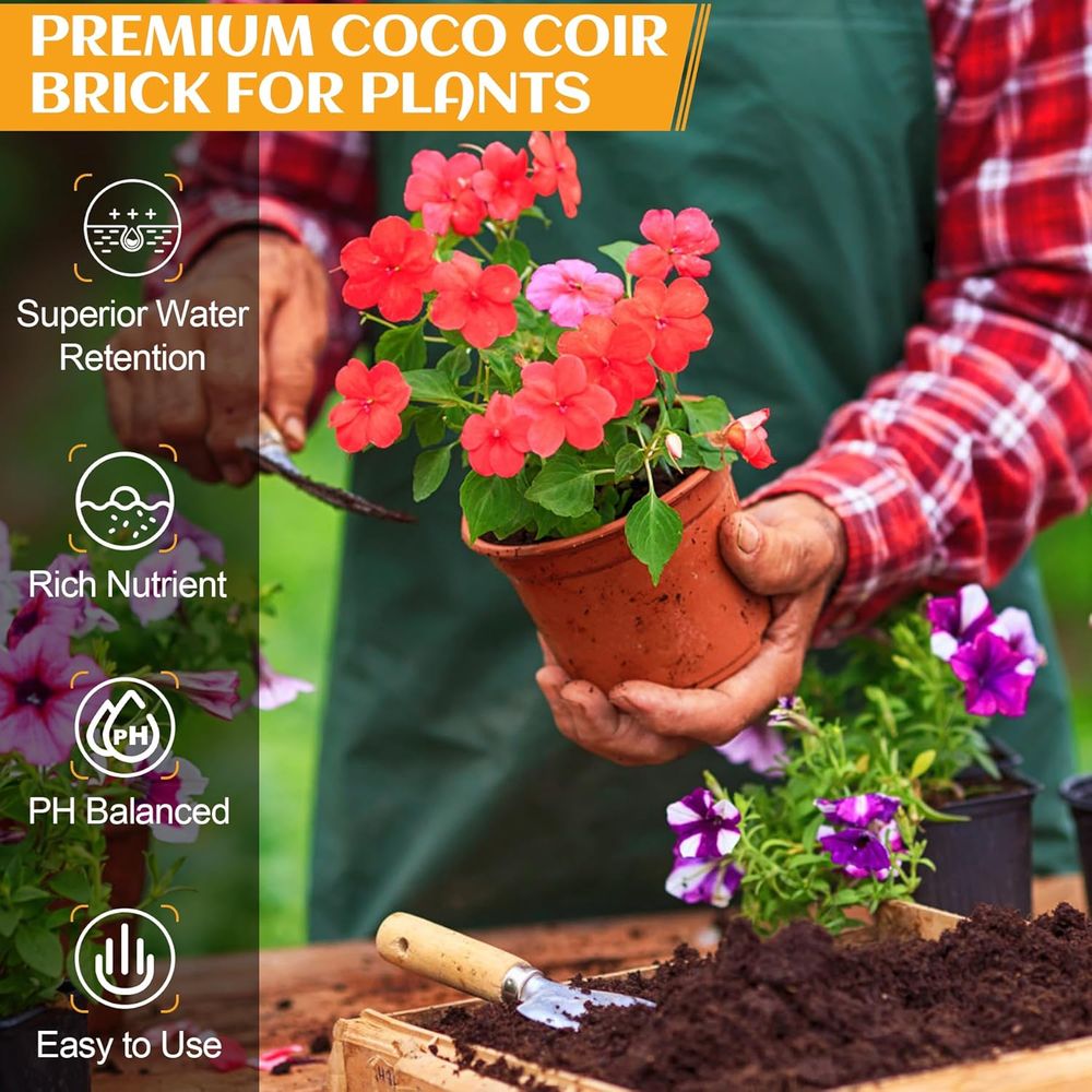Organic Coconut Coir 4 Pcs Com - Substrate Coconut Fiber recension och pris