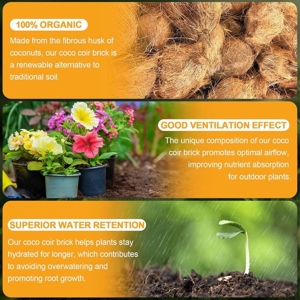 Organic Coconut Coir 4 Pcs Com - Substrate Coconut Fiber recension och pris