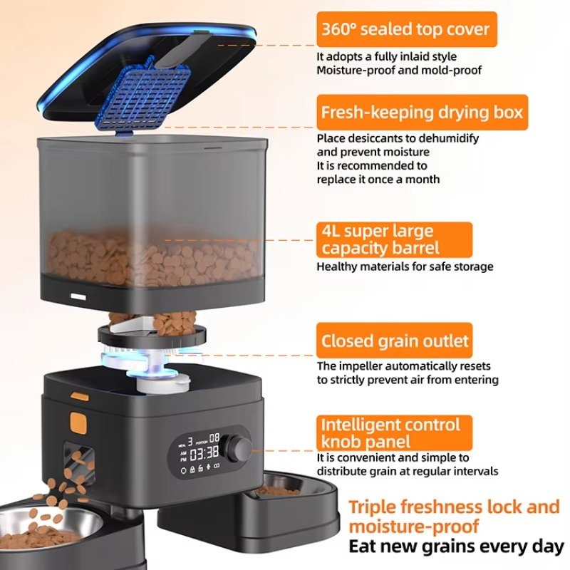Automatic Pet Feeder Smart Cat - Timer Dual Outlet recension och pris