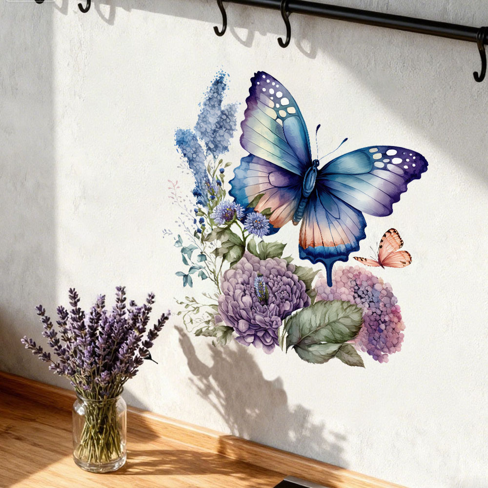 Watercolor Butterfly Flower Wa - Pvc Panel Background recension och pris