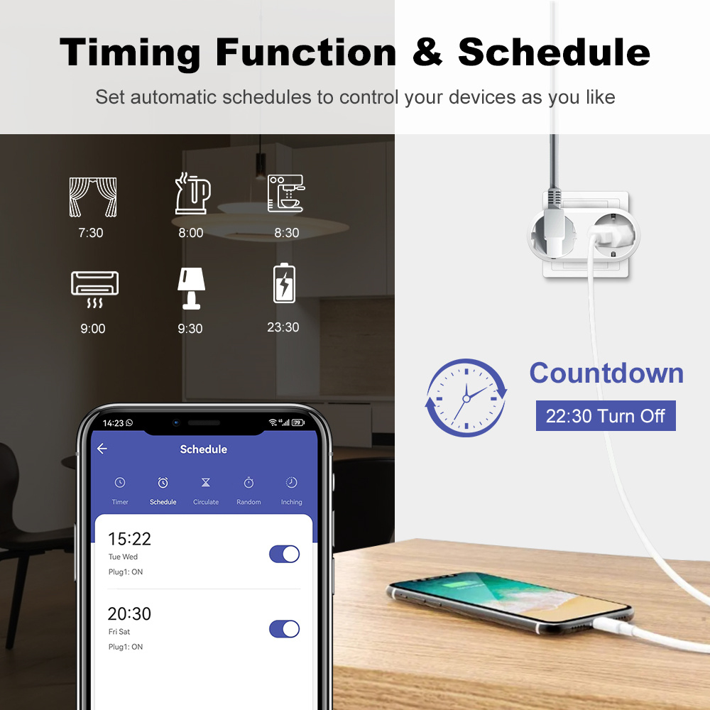 WiFi Smart Plug Dual Outlet 16 - Timer Dual Outlet recension och pris