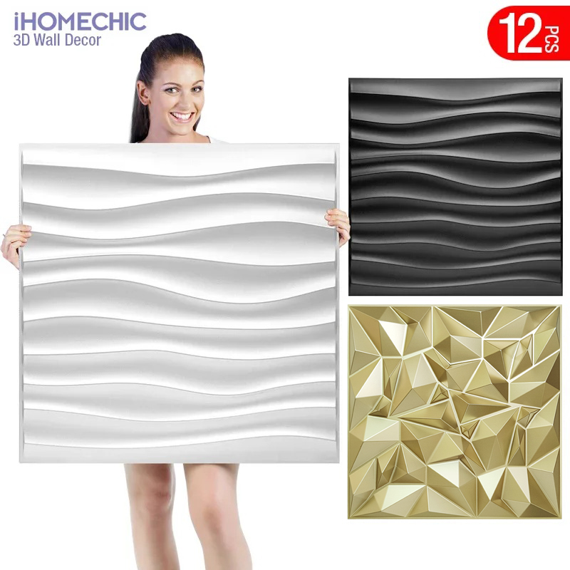 12pcs 50x50cm Champagne gold c - Pvc Panel Background recension och pris