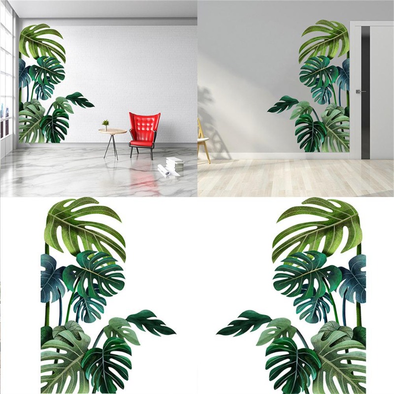 Large Nordic Green Leaf Wall S - Pvc Panel Background recension och pris