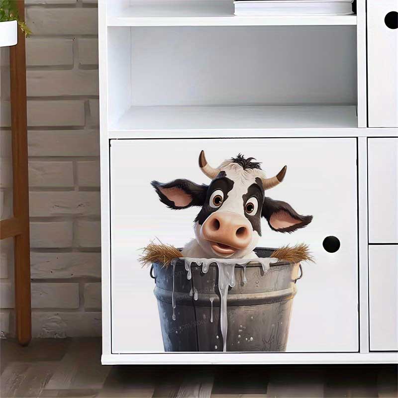 Cute Cow Wall Stickers Self-Ad - Pvc Panel Background recension och pris