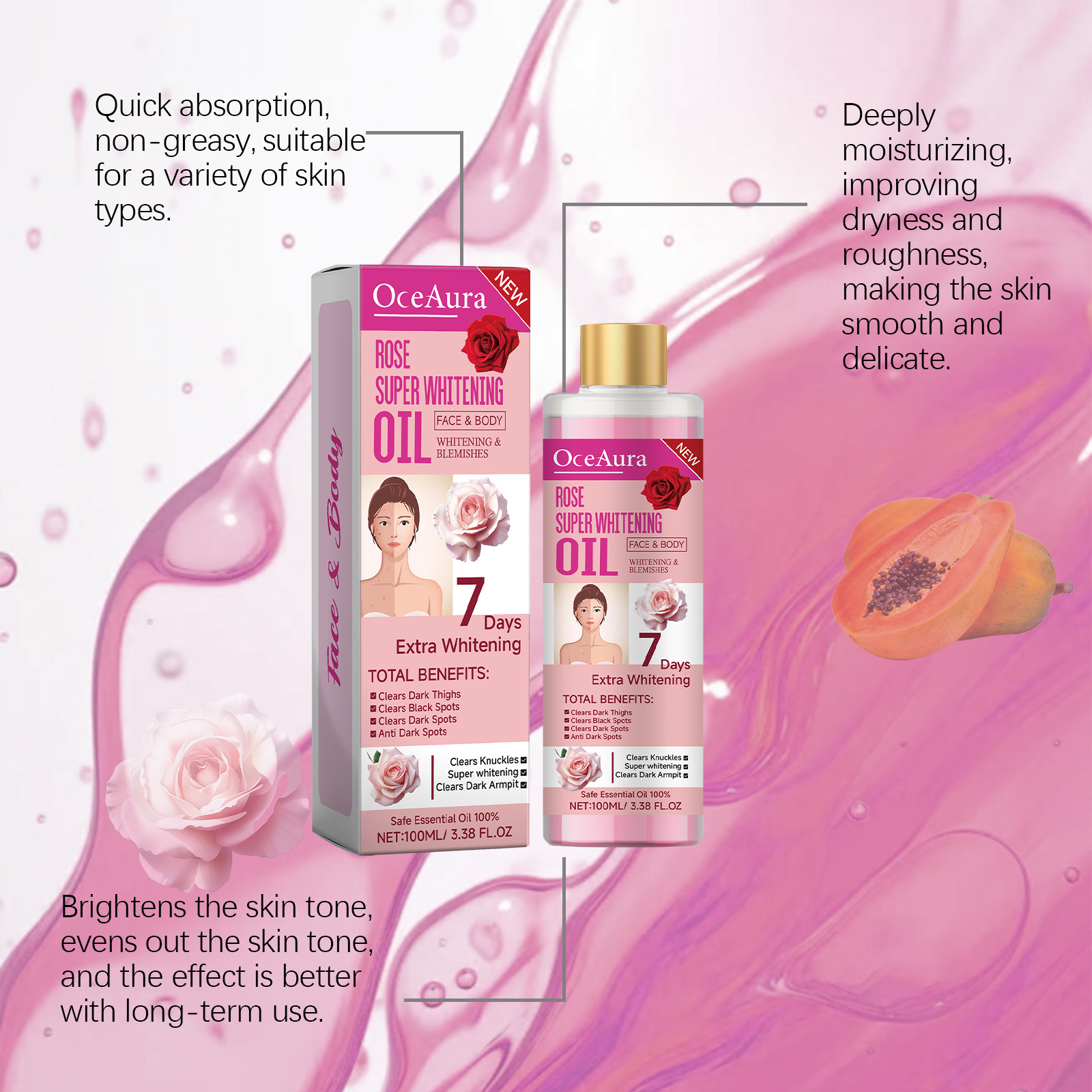 Body Whitening Oil 100ml Natur - Substrate Coconut Fiber recension och pris