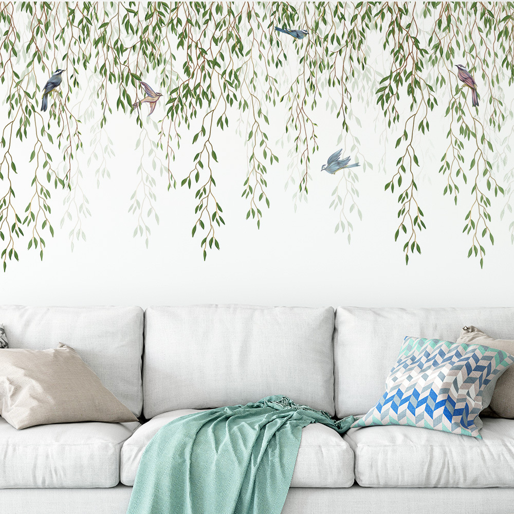 M169 Green Leaf Bird Plant  Wa - Pvc Panel Background recension och pris