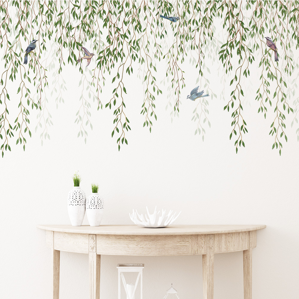 M169 Green Leaf Bird Plant  Wa - Pvc Panel Background recension och pris