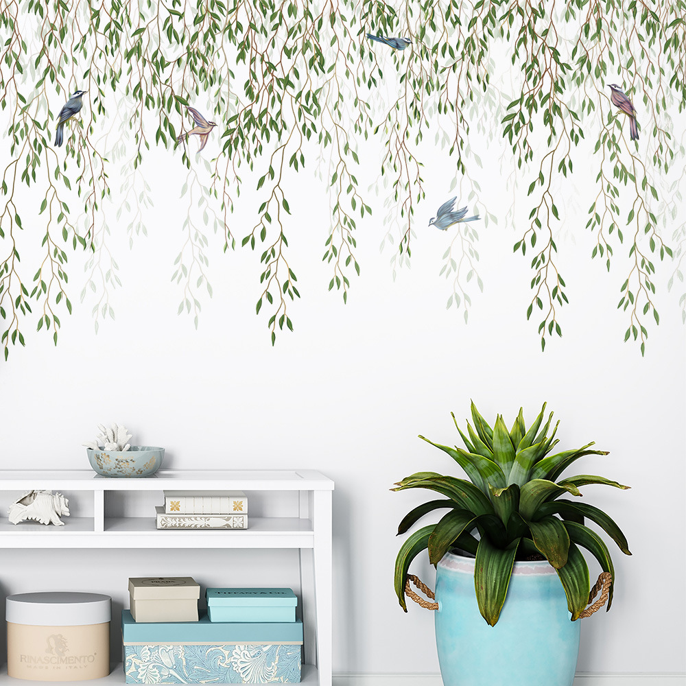 M169 Green Leaf Bird Plant  Wa - Pvc Panel Background recension och pris