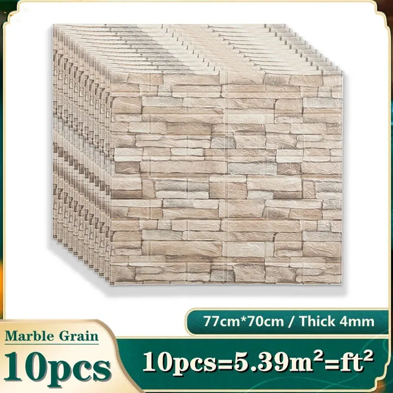10PCS Self Adhesive 3D Brick W - Pvc Panel Background recension och pris