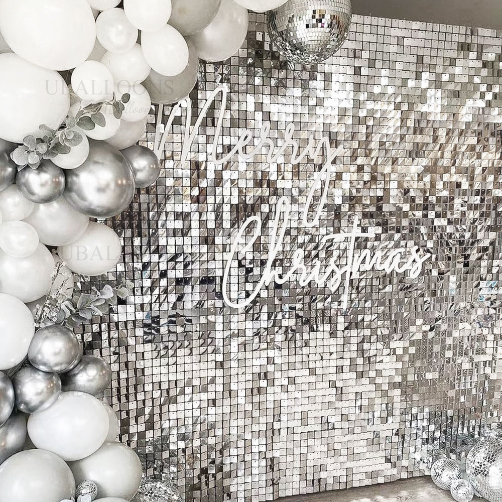 Silver Sequin Wall Backdrop Pa - Pvc Panel Background recension och pris