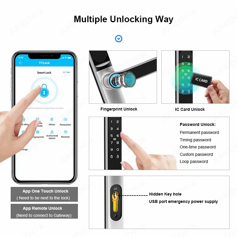TTLock App Smart Aluminum Door - Glass Door Hinge recension och pris